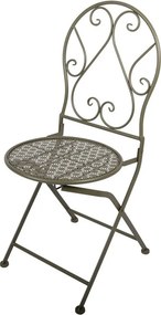 Zelený skladací záhradný kovový Bistro set stôl a 2 stoličky - 60*60*70cm / 50*40*93 cm
