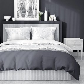 Bavlnená posteľná bielizeň so šedou mandalou