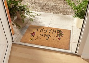 AKCIA: 45x75 cm Rohožka Bee happy 105572 - na von aj na doma, hnedá, chodba / predsieň, Hanse Home