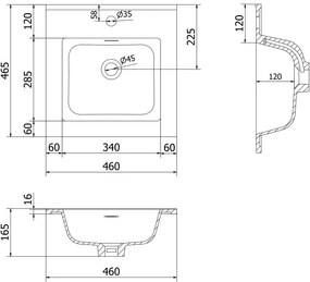 Mexen Orio, kúpeľňová skrinka 45 cm s umývadlom Otis, 1 zásuvka, biela matná, 91A10-04547-1-BF01-W18M01