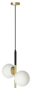 Luster na lanku DUO 2xE14/40W/230V zlatá/čierna