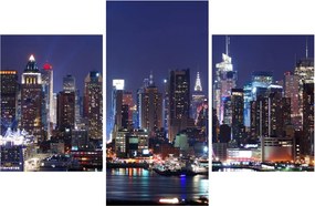 Obraz - Osvetlené New Yorské mrakodrapy (90x60 cm)