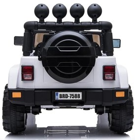 RAMIZ  Elektrické autíčko - Jeep BRD-7588 4x4 - biele - 4x45W - 1x12V10Ah - 2023