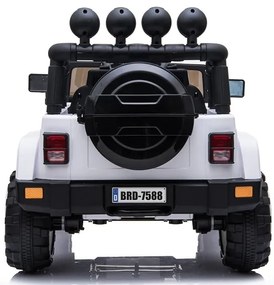 RAMIZ  Elektrické autíčko - Jeep BRD-7588 4x4 - biele - 4x45W - 1x12V10Ah - 2024