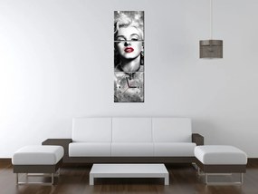 Gario Obraz s hodinami Elektrizujúca Marilyn Monroe - 3 dielny Rozmery: 30 x 90 cm