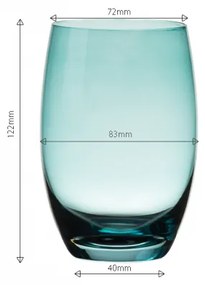 Lunasol - Poháre Tumbler tyrkysové 460 ml 6 ks - Optima Glas Lunasol (322834)