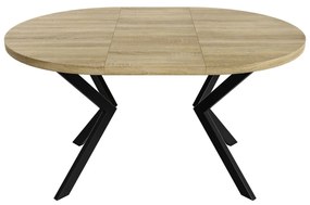 Okrúhly rozkladací jedálensky stôl MARION 120-196cm tmavý betón Farba nôh: Čierna