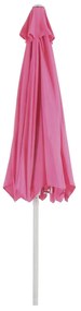 Slnečník N18 Ø 2,7 m sklopná polyester/hliník - ružová