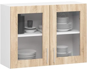 Kuchyňská závěsná skříňka ARTUS LIMA W80 H580 bílá/dub sonoma