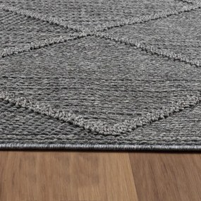Šnúrkový koberec Patara boho sivý