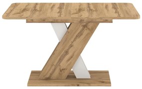 Tempo Kondela Jedálenský rozkladací stôl, dub wotan/biela, 140-180x85 cm, EXIL