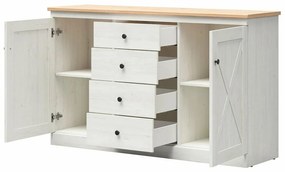Komoda BRW Frija 2 (borovica andersen biela + dub artisan) . Vlastná spoľahlivá doprava až k Vám domov. 1098247