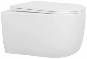 Erga Bella, závesná WC misa Rimless Tornado Flush 530x365x365 mm + toaletné sedadlo s pomalým zatváraním, biela, ERG-V03-YT-1106-WH