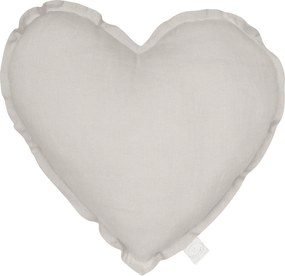 Ľanový vankúš srdca svetlo šedá 44cm