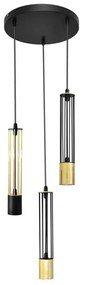 LED Luster na lanku BARS 3xGU10/4,8W/230V čierna/zlatá