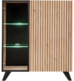 Liam Vitrína nízky Hjz Lm Wsn Hickory Jackson/čierna