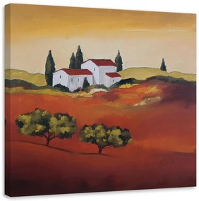 Obraz na plátně Toskánsko Krajina Itálie - 50x50 cm