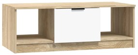vidaXL Konferenčný stolík biely a sonoma 102x50x36 cm spracované drevo