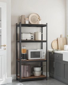 Dílenský regál Busta 80 cm černý/ tmavě hnědý
