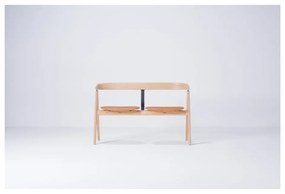 Lavica z dubového dreva s koženým sedadlom Gazzda Ava