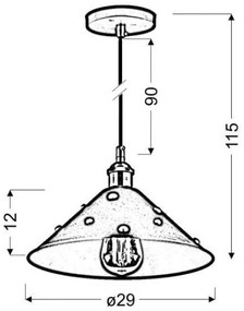 Luster na lanku SCRIMI 1xE27/60W/230V