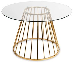 Jídelní stůl Olivier 120 cm čirý/zlatý