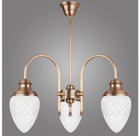 Kemar RI/3/M - Luster na tyči RINAMA 3xE27/60W/230V mosadz