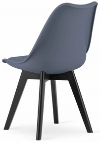 Tmavosivá stolička BALI MARK s čiernymi nohami