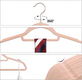 Sada vešiakov na oblečenie, 30 ks, rosé gold