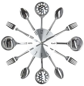 ATMOSPHERA Nástenné hodiny Cutlery, chrómová
