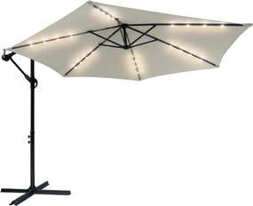 Avenberg Veľký nastaviteľný slnečník Sunny LED300, béžový