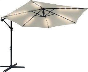 Avenberg Veľký nastaviteľný slnečník Sunny LED300, béžový