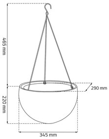 Keter Závesný kvetináč Sphere antracit, pr. 35 cm