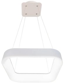 ECOLITE Závesný LED luster NEST, 40W, teplá biela-studená biela, hranatý, 45x45cm, biely