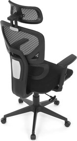 Kancelárska ergonomická stolička TRAGEL — sieťovina / látka, čierna