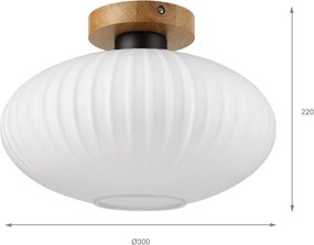 Stropné svietidlo HARMA WOOD 1xE27/15W/230V dub/biela pr. 30 cm