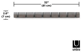 Sivý nástenný vešiak z topoľového dreva Flip - Umbra