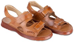 Pánske kožené sandále na suchý zips veľ. 41