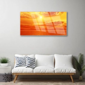 Skleneny obraz Slnko more príroda 125x50 cm