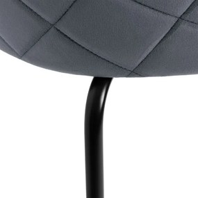 Jedálenská stolička FARGO zamatová, čierna / grafitová
