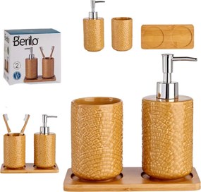 Sada kúpeľňových doplnkov Camel, oranžová/s chromovými prvkami