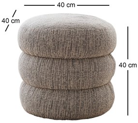 Plyšový puf Boum 40 cm, sivý