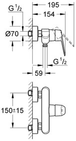 GROHE 33569002 - Sprchová batéria EURODISC COSMOPOLITAN DN 15 lesklý chróm