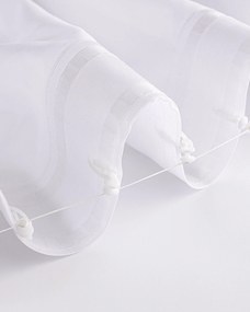 Záclona s riasením WAVE farba produktu biela látka polopriehľadný, lesklá