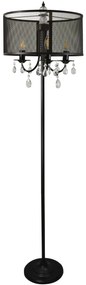 PLX Stojacia lampa v klasickom štýle CHANDLER, 3xE14, 40W, čierna