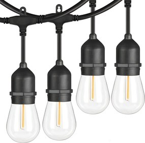TRENDIE Záhradná svetelná girlanda 20 LED teplá biela E27 20m