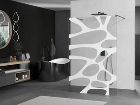 Mexen Kioto, sprchová zástena Walk-In 110 x 200 cm, 8mm číre sklo biely vzor, grafitový profil, 800-110-002-66-97
