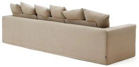 Béžová ľanová pohovka 340 cm Nora – Kave Home