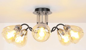 Candellux Čierno-zlaté stropné svietidlo Unica pre žiarovku 5x E27 35-00897