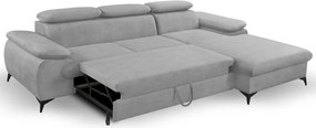 Rohová sedacia súprava Scala, svetlo šedá látka, pravý roh